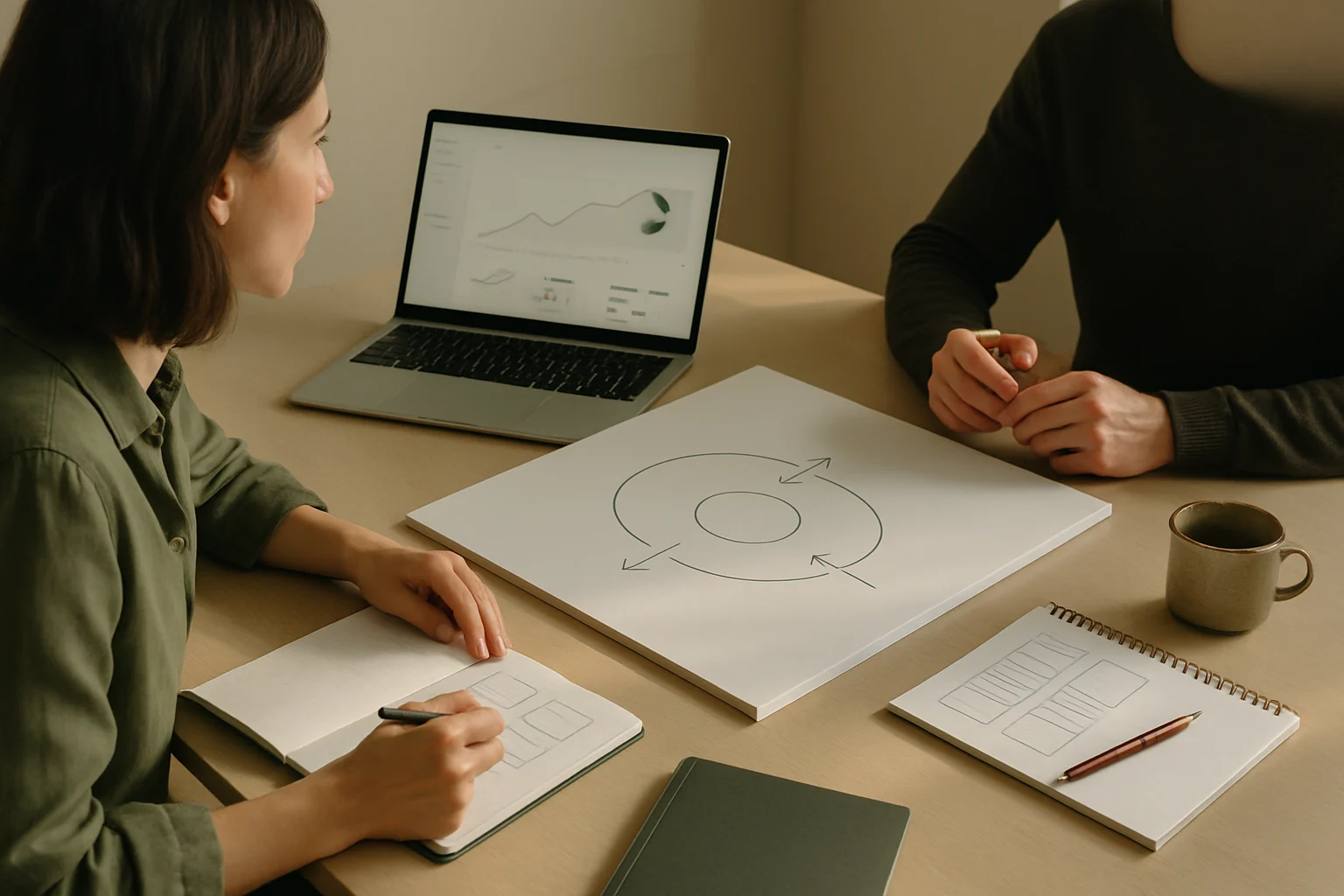 Warsztat SEOmmerce z uporzadkowanymi materialami strategicznymi, analiza danych i planem rozwoju serwisu. Obraz otwierajacy sekcje "Portfolio SEOmmerce i realizacje dla e-commerce.".