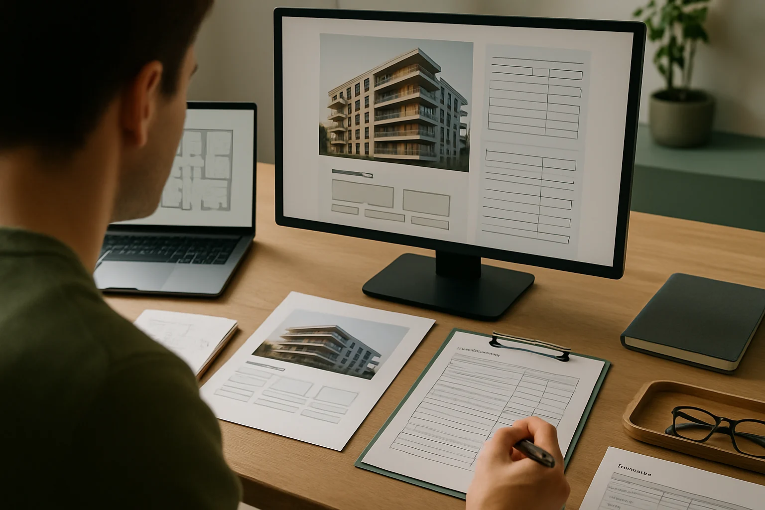 Warsztat zgodnosci dla strony deweloperskiej z kartami inwestycji, planami mieszkan i materialami do publikacji cen. Hero dla strony "Strony deweloperskie zgodne z ustawą".